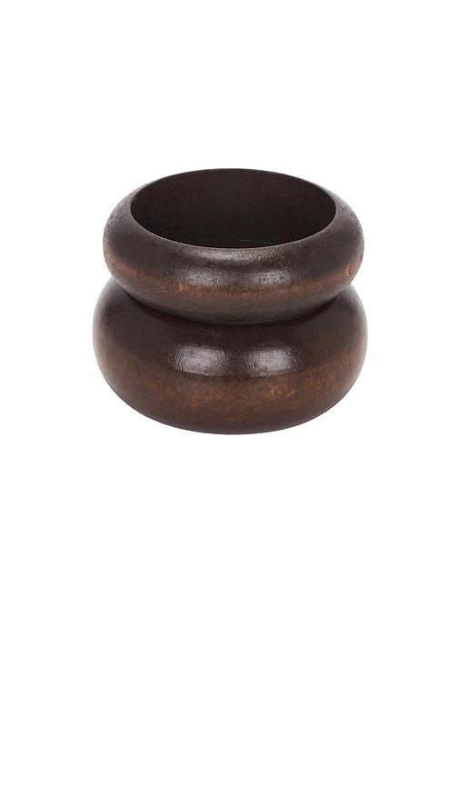 petit moments wooden bangle set in brown.
