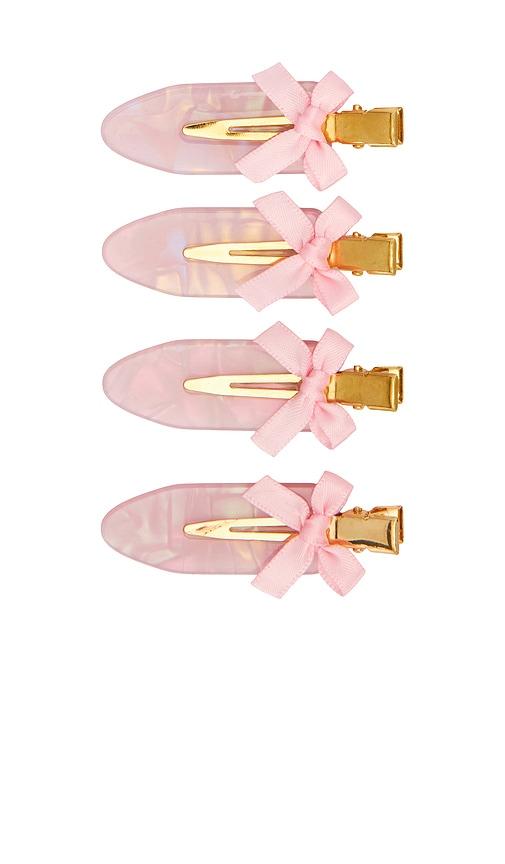 petit moments x scott king hair selena setting clips in pink.