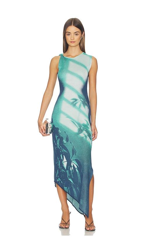 ph5 cedar window print tank dress in teal. - size m (also in xs, xl)