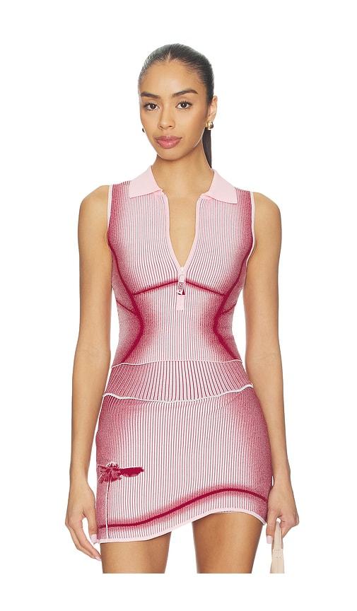 ph5 gen 11 compression court top in red,pink. - size l (also in xs, s, m, xl)