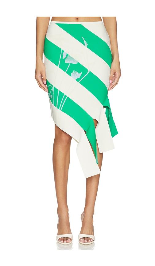 ph5 hesper uv reactive midi skirt in green,beige. - size l (also in s, m, xl)