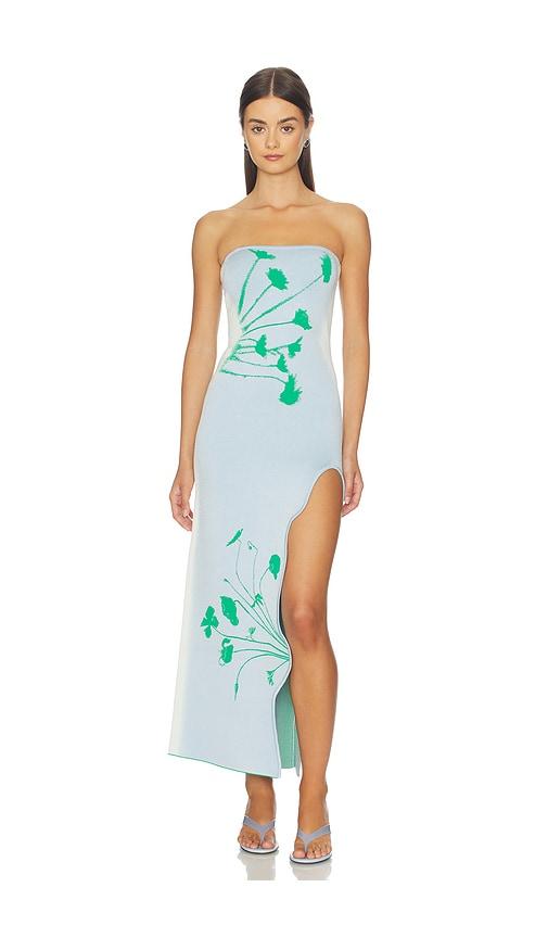 ph5 iris flower print maxi tank dress in baby blue. - size l (also in m, s, xl, xs)
