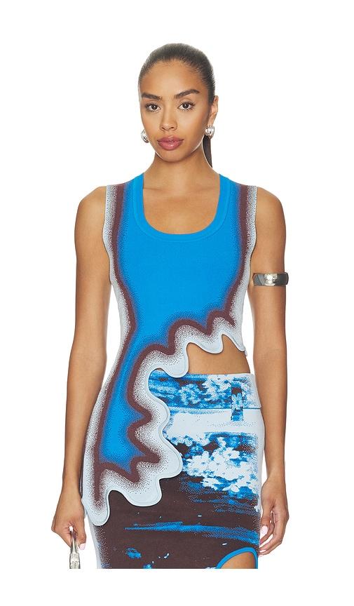 ph5 kerry wavy tank top in blue. - size l (also in m, s, xs)
