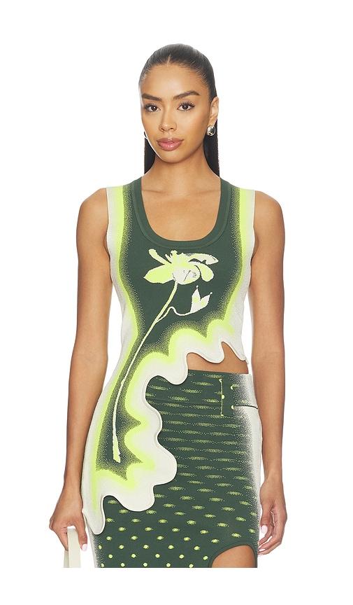 ph5 kerry wavy tank top in green. - size m (also in s, xs)