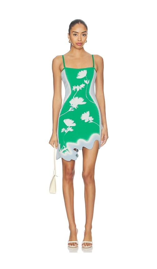ph5 lyndon wavy mini dress in green. - size l (also in xs, m, xl)