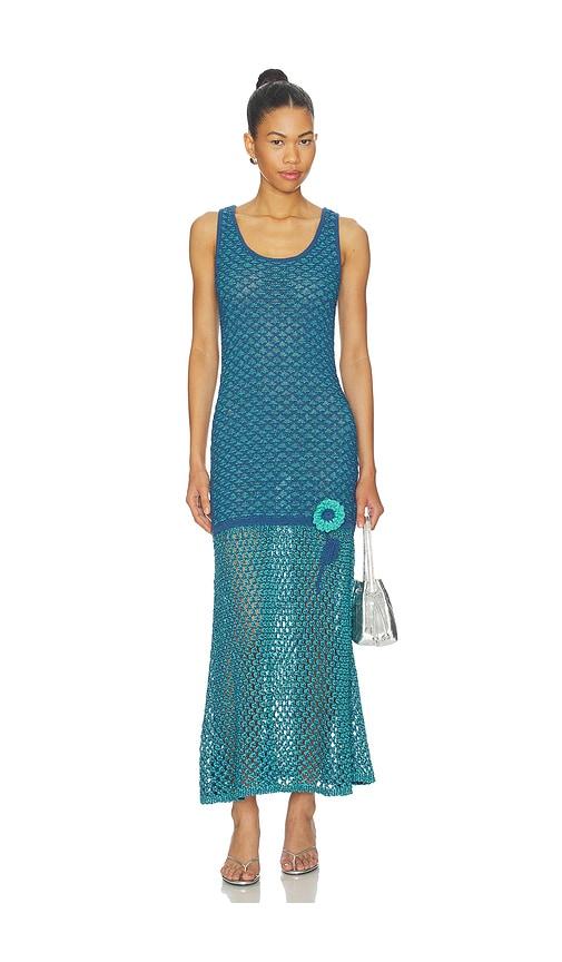 ph5 maple crochet tank dress in blue. - size l (also in xs, s, m)