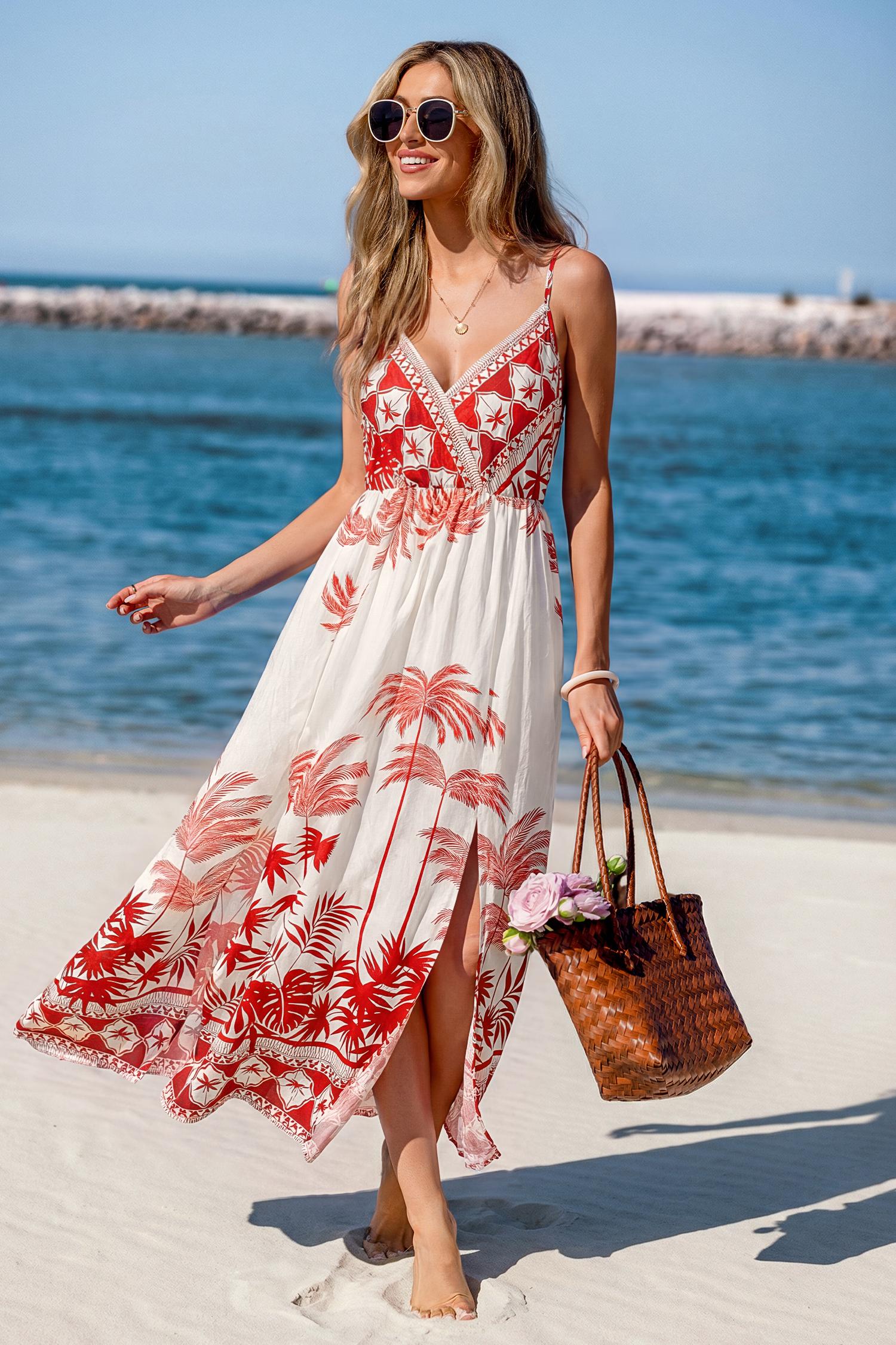 photo sesh tropical maxi dress - l