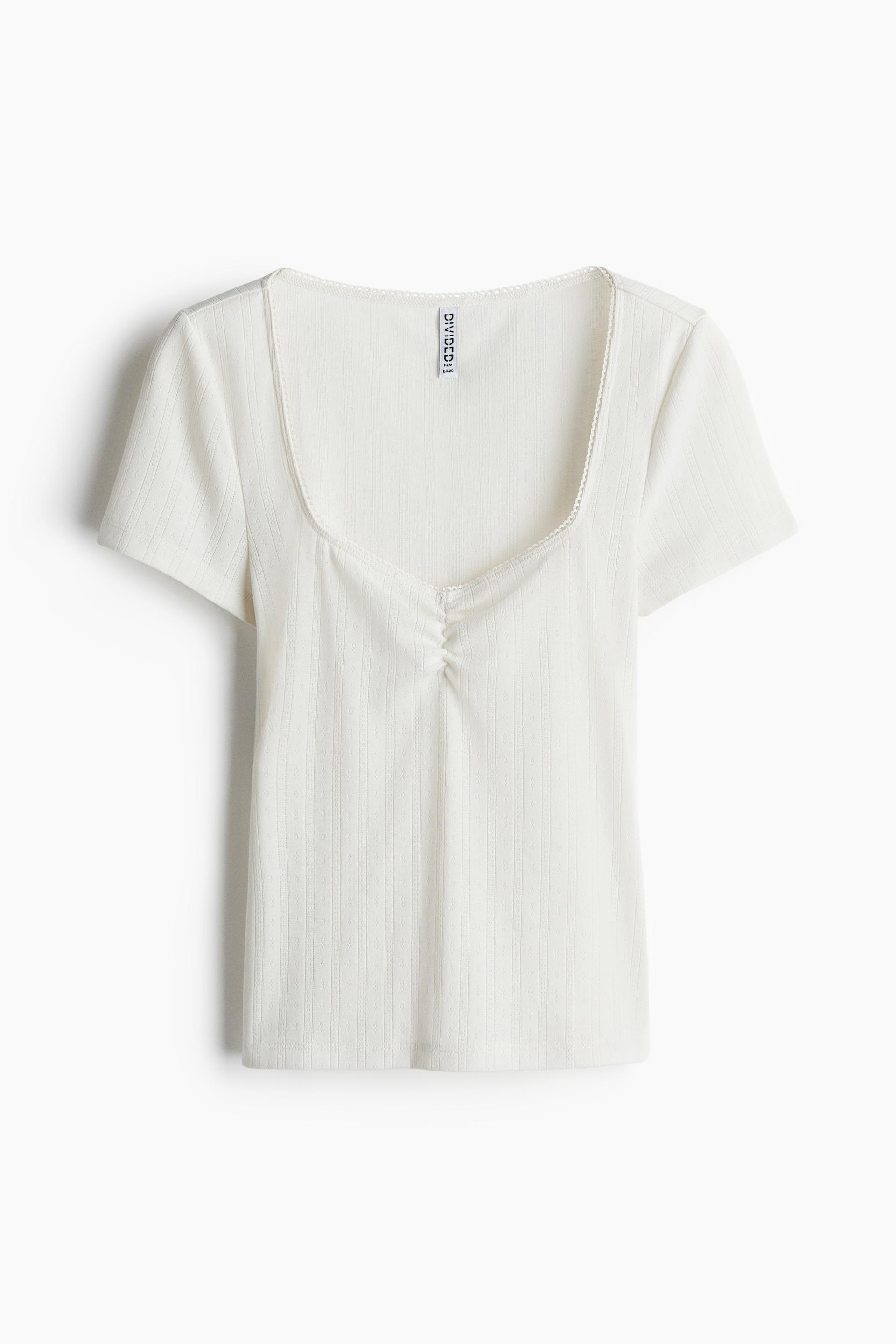 picot-trimmed t-shirt