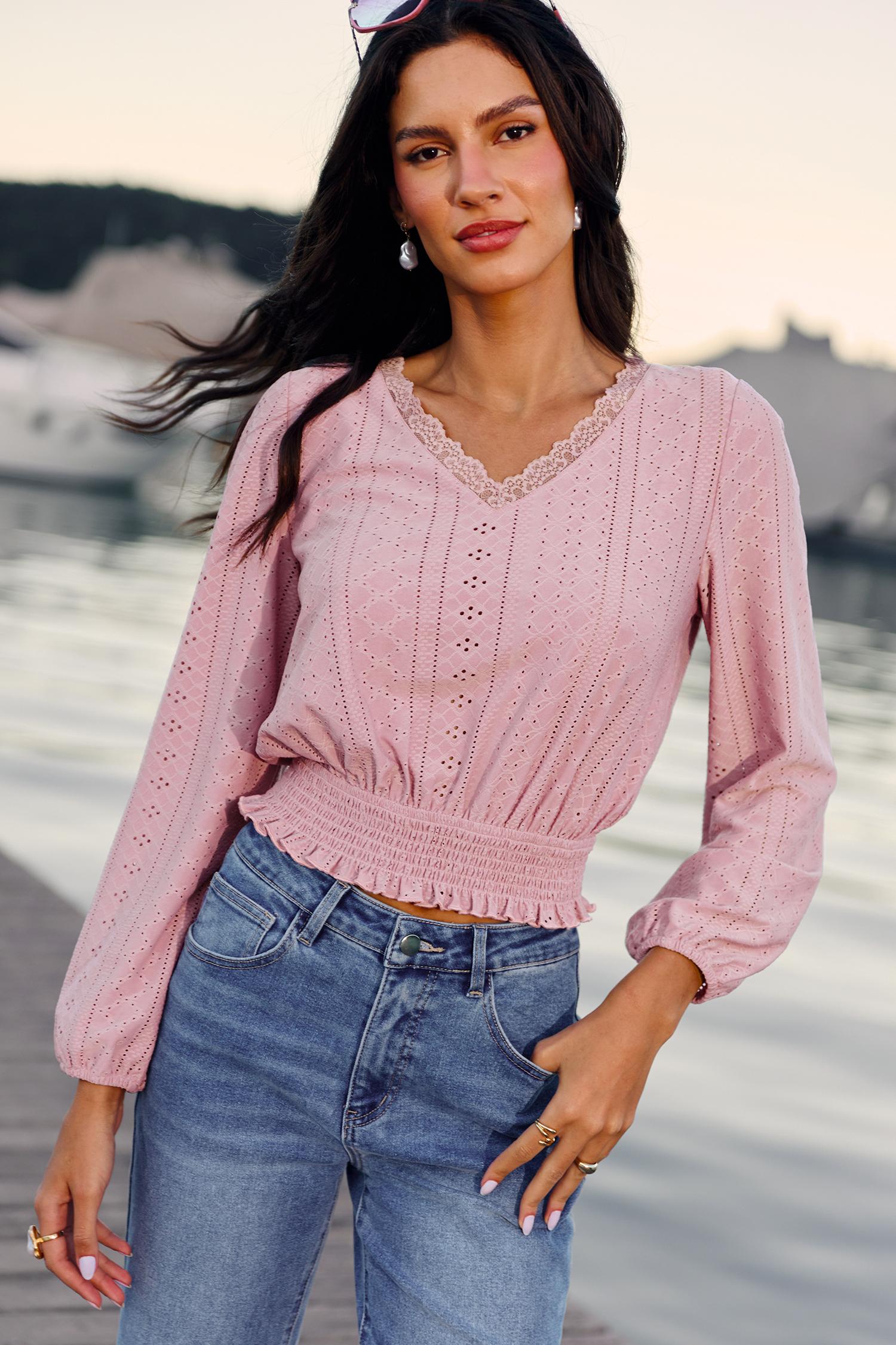 pinch me pink top - l