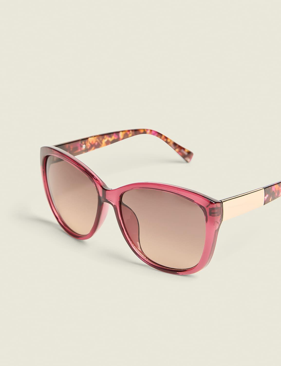 pink & tortoiseshell print cateye sunglasses
