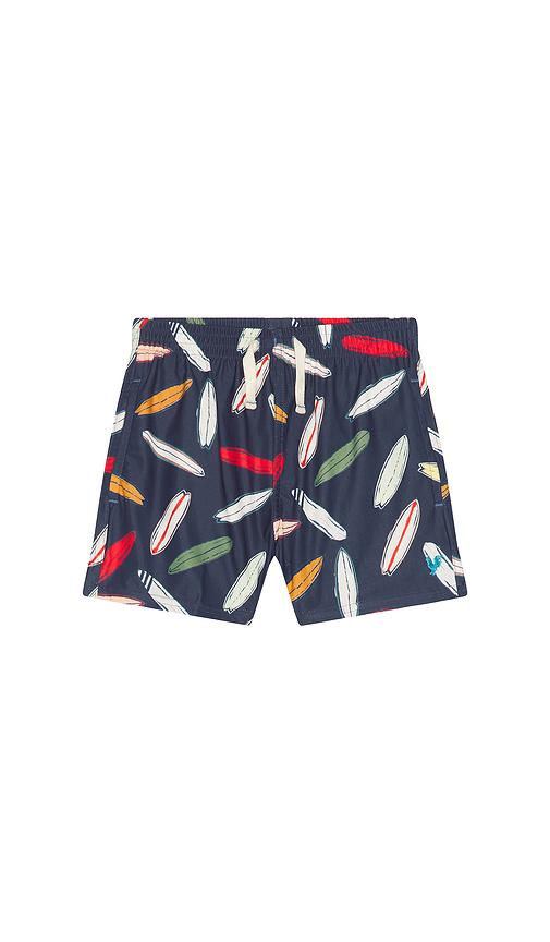 pink chicken boys swim trunk in navy. - size 2 (also in 4, 5)