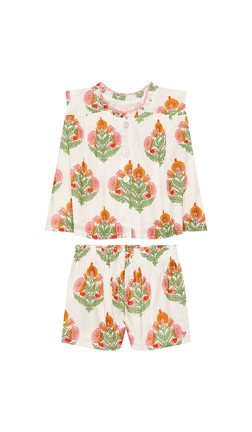pink chicken girls misha 2-piece set in cream,green. - size 2 (also in 3, 4)