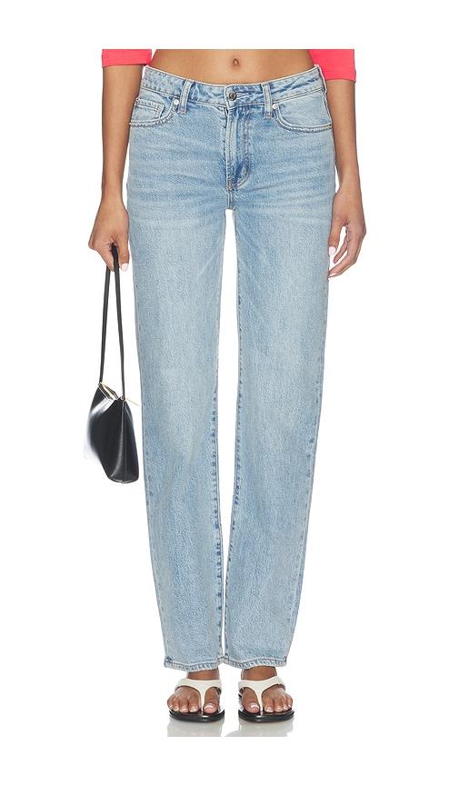 pistola aleks high rise straight long jeans in blue. - size 23 (also in 24, 25, 26, 27, 28, 29, 30, 31)