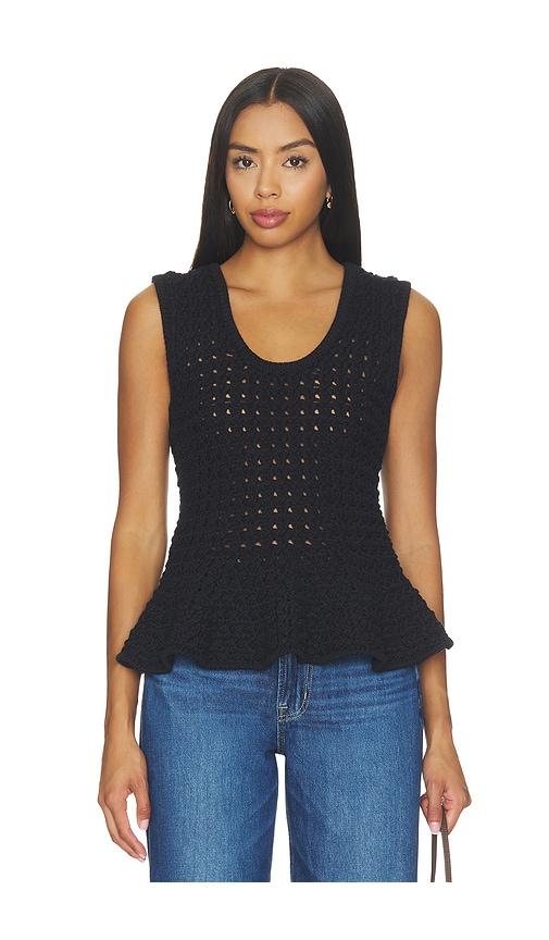 pistola anna peplum sweater tank top in black. - size l (also in xs, s, m, xl)