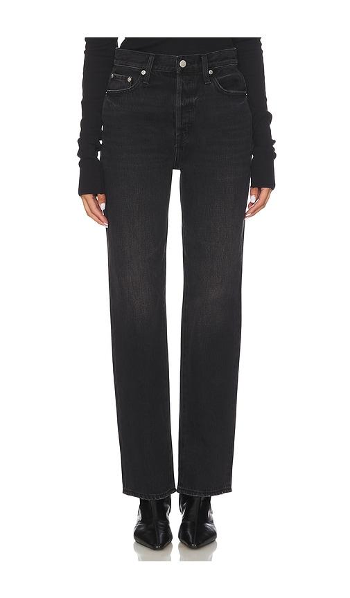 pistola cassie super high rise straight jeans in black. - size 27 (also in 32)
