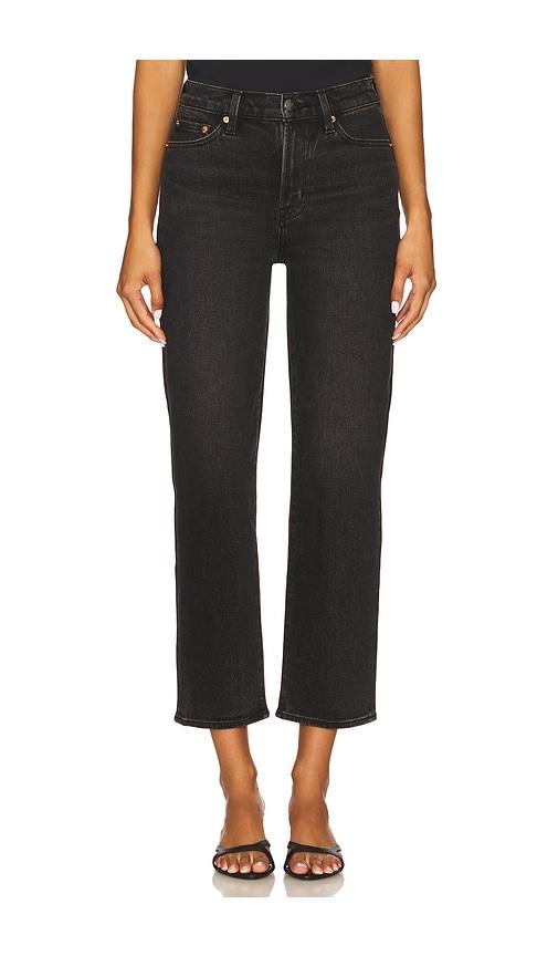 pistola charlie high rise classic straight ankle jeans in black. - size 25 (also in 29)