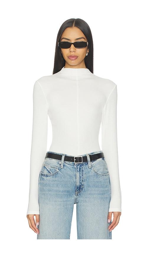 pistola dara long sleeve funnel neck top in white. - size l (also in s, xl)