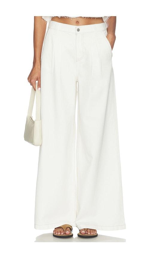 pistola delphine pleated wide leg jeans in white. - size 24 (also in 25, 26, 27, 28, 29, 30, 31)