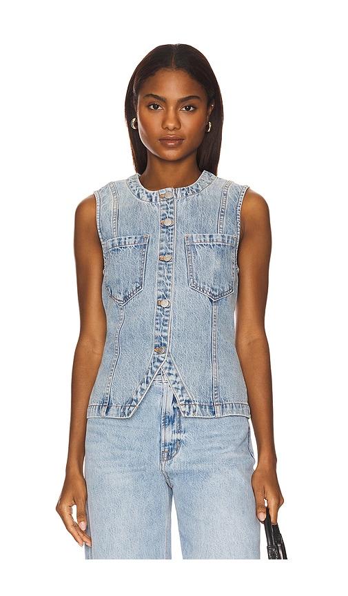 pistola gia fitted collar vest in blue. - size s (also in xs)