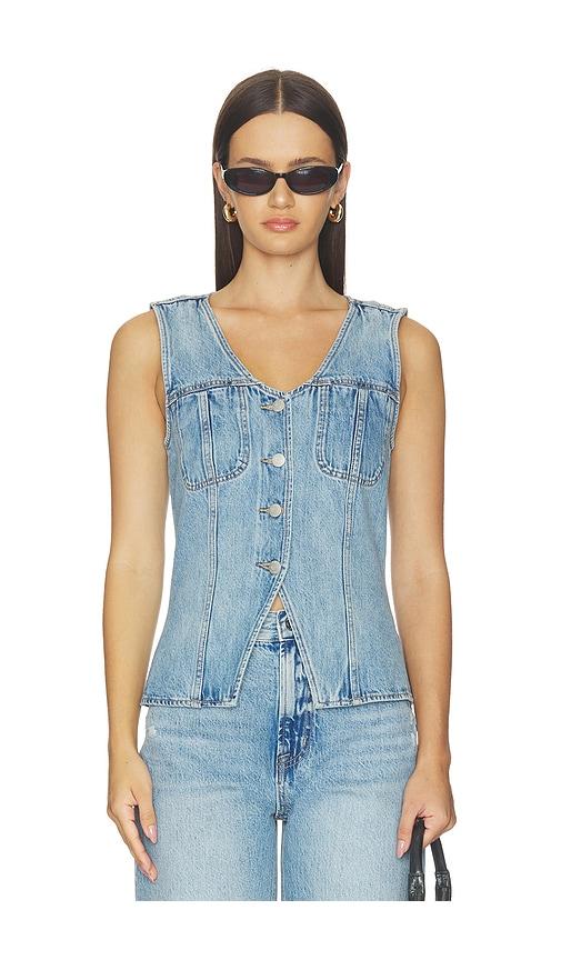pistola gia fitted vest in denim-medium. - size l (also in xs, s, m, xl)