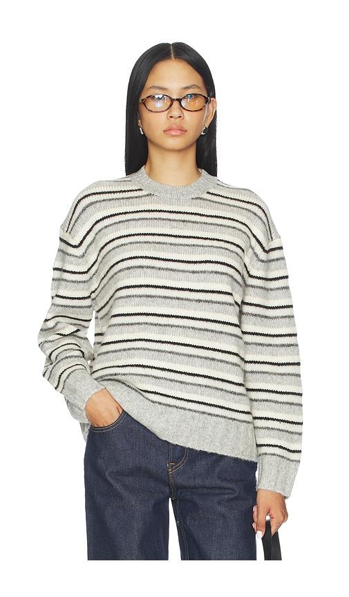 pistola hanna variegated stripe sweater in grey. - size l (also in xs, s, m)