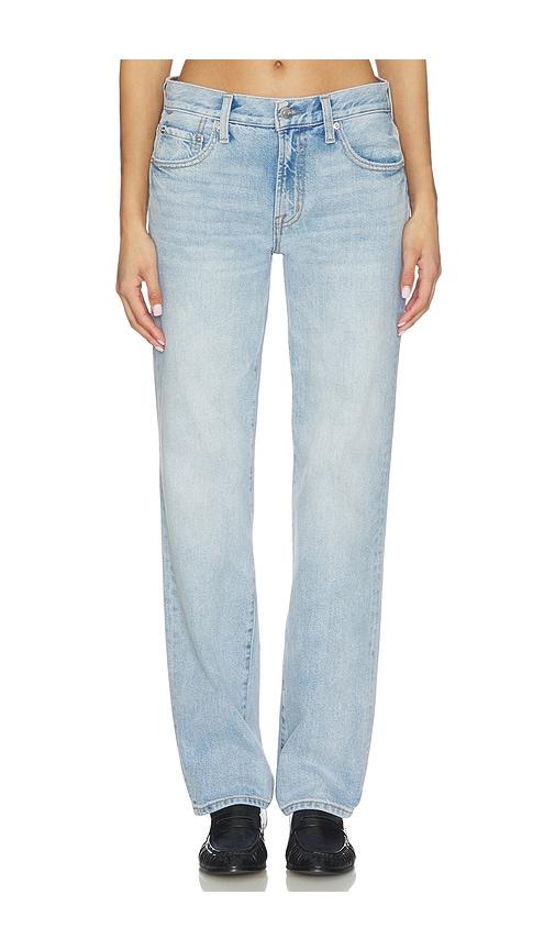 pistola issa mid rise relaxed straight jeans in blue. - size 23 (also in 24, 26, 27, 29, 30, 32, 25, 28)