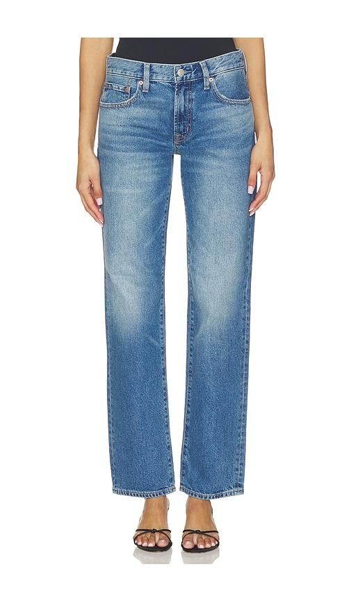 pistola issa mid rise relaxed straight jeans in blue. - size 24 (also in 25, 26, 27, 28, 29, 30, 31)