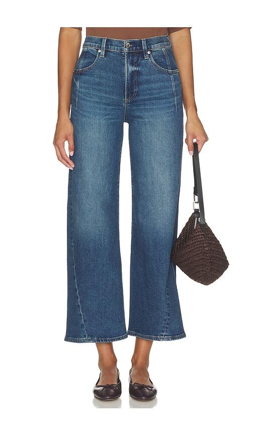 pistola kyra ankle high rise bowed wide leg jeans in blue. - size 23 (also in 24, 25, 26, 27, 28, 29, 30, 31, 32, 33)