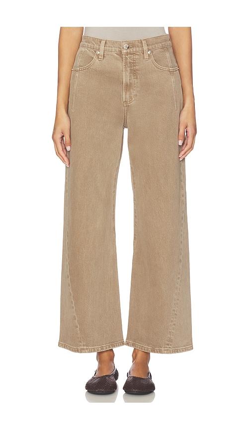 pistola kyra high rise bowed wide jeans in brown. - size 24 (also in 25, 26, 27, 28, 29, 30, 31, 32)