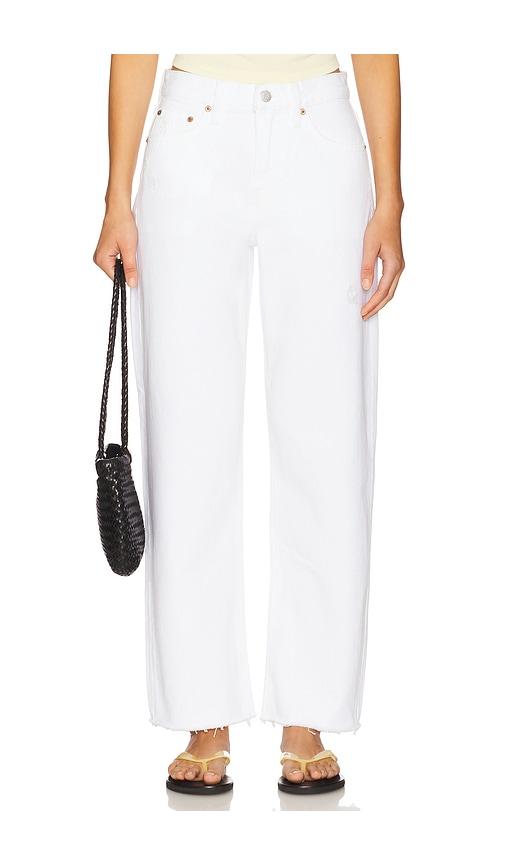 pistola lexi mid rise bowed straight in white. - size 24 (also in 29, 30, 31)