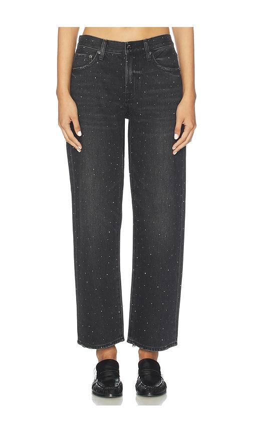 pistola lexi midrise bowed straight jeans in black. - size 26 (also in 32)