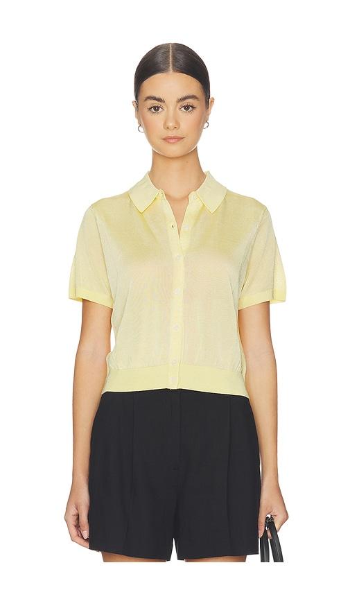pistola lucca short sleeve polo sweater top in lemon. - size l (also in m, s, xs)