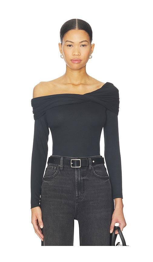 pistola lyra off shoulder top in black. - size l (also in xs, s, m, xl)