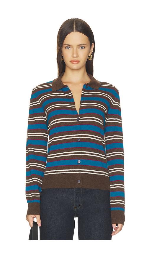 pistola lyvia long sleeve merino polo cardigan in multi. - size l (also in xs, s, m, xl)