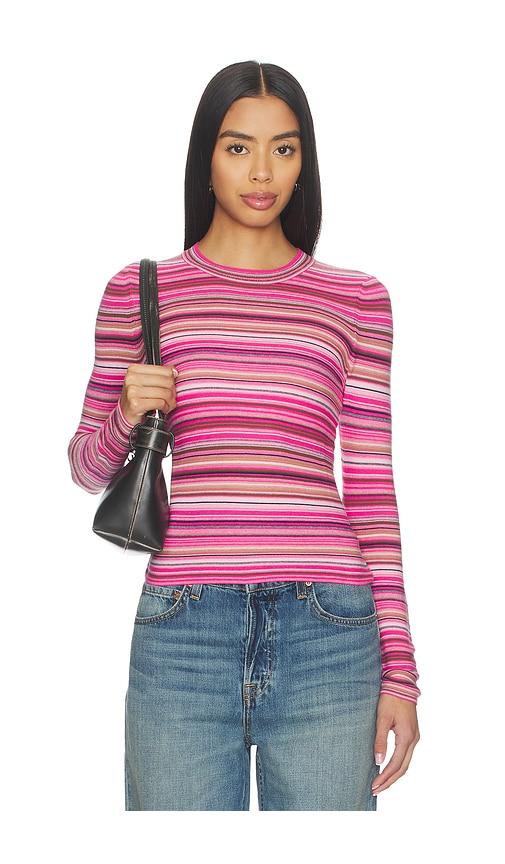 pistola madison long sleeve crew neck sweater in pink. - size s (also in xs)