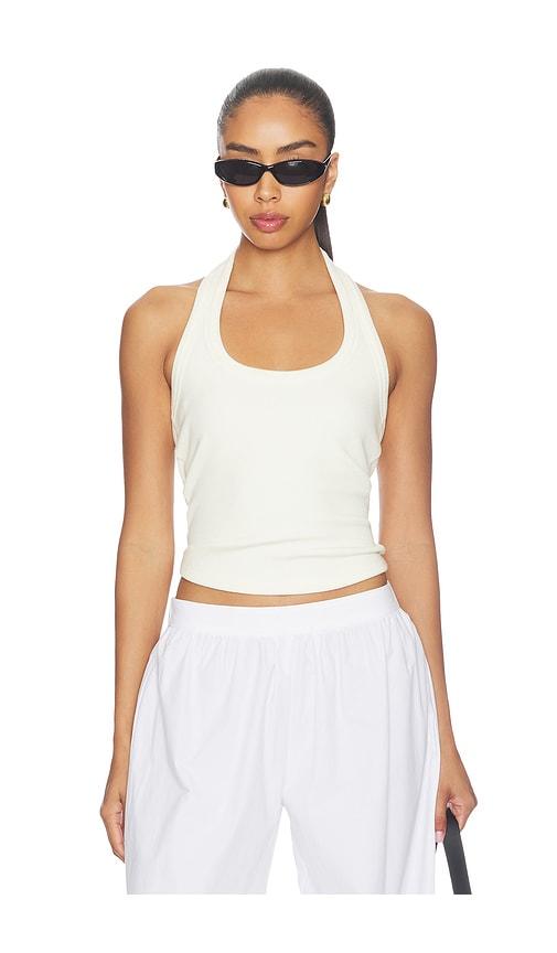 pistola nattie modal halter tank top in white. - size l (also in m)