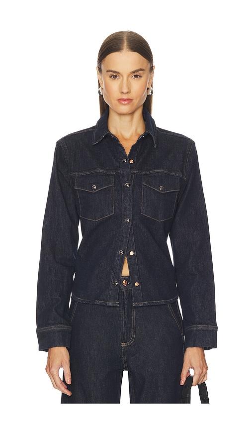 pistola thea shrunken denim shacket in blue. - size l (also in m, xs)