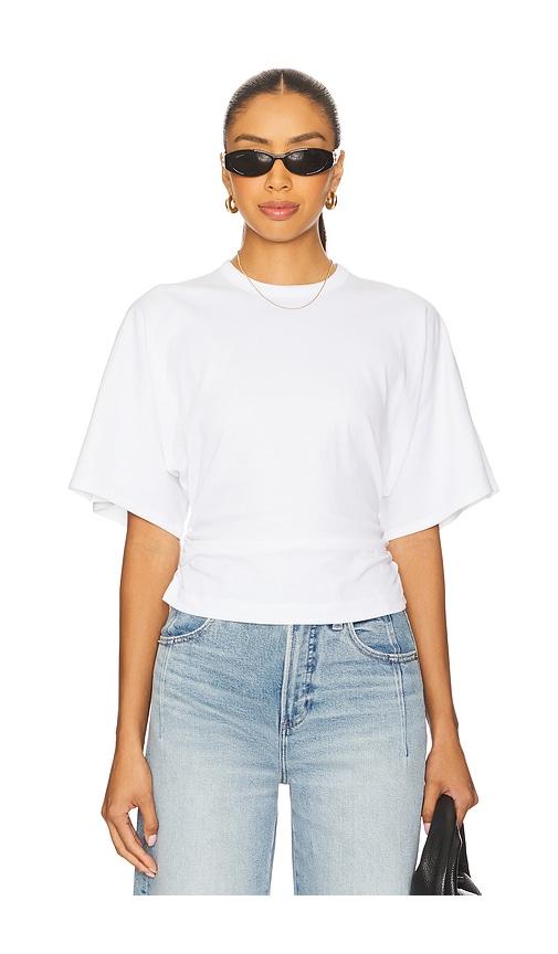 pistola veronica drop shoulder cinched tee in white. - size l (also in xs, s, m, xl)