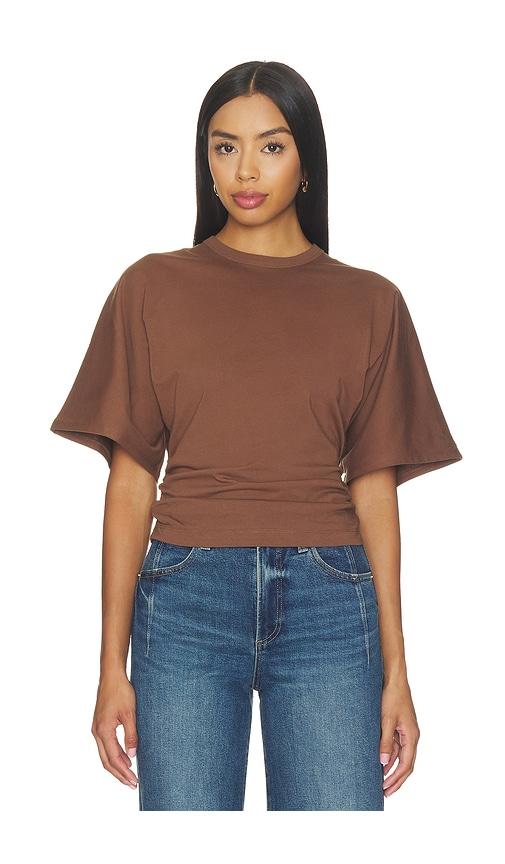 pistola veronica kimono sleeve fitted tee in brown. - size l (also in m, s, xl, xs)