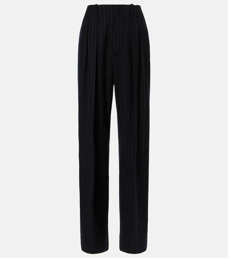 plan c pinstripe wool-blend wide-leg pants