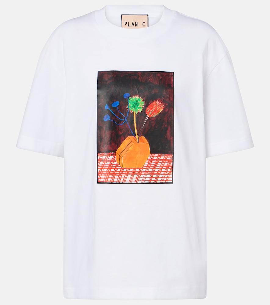 plan c printed cotton jersey t-shirt
