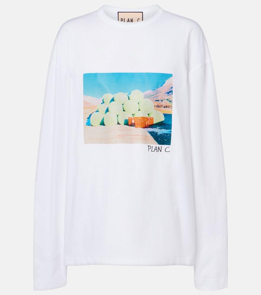 plan c printed cotton jersey t-shirt