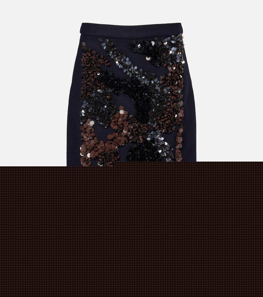 plan c sequined wool-blend midi skirt