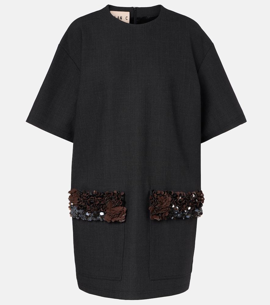 plan c sequined wool-blend minidress