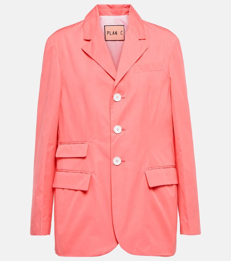 plan c single-breasted cotton blazer