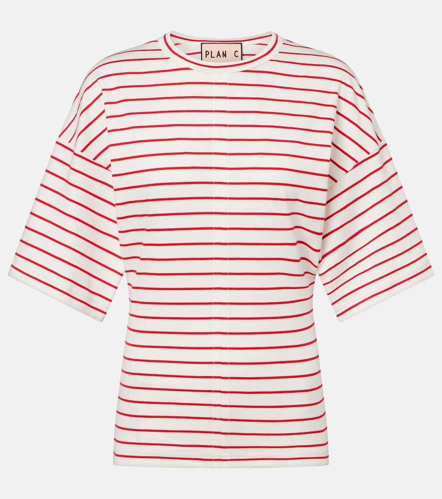 plan c striped cotton jersey t-shirt