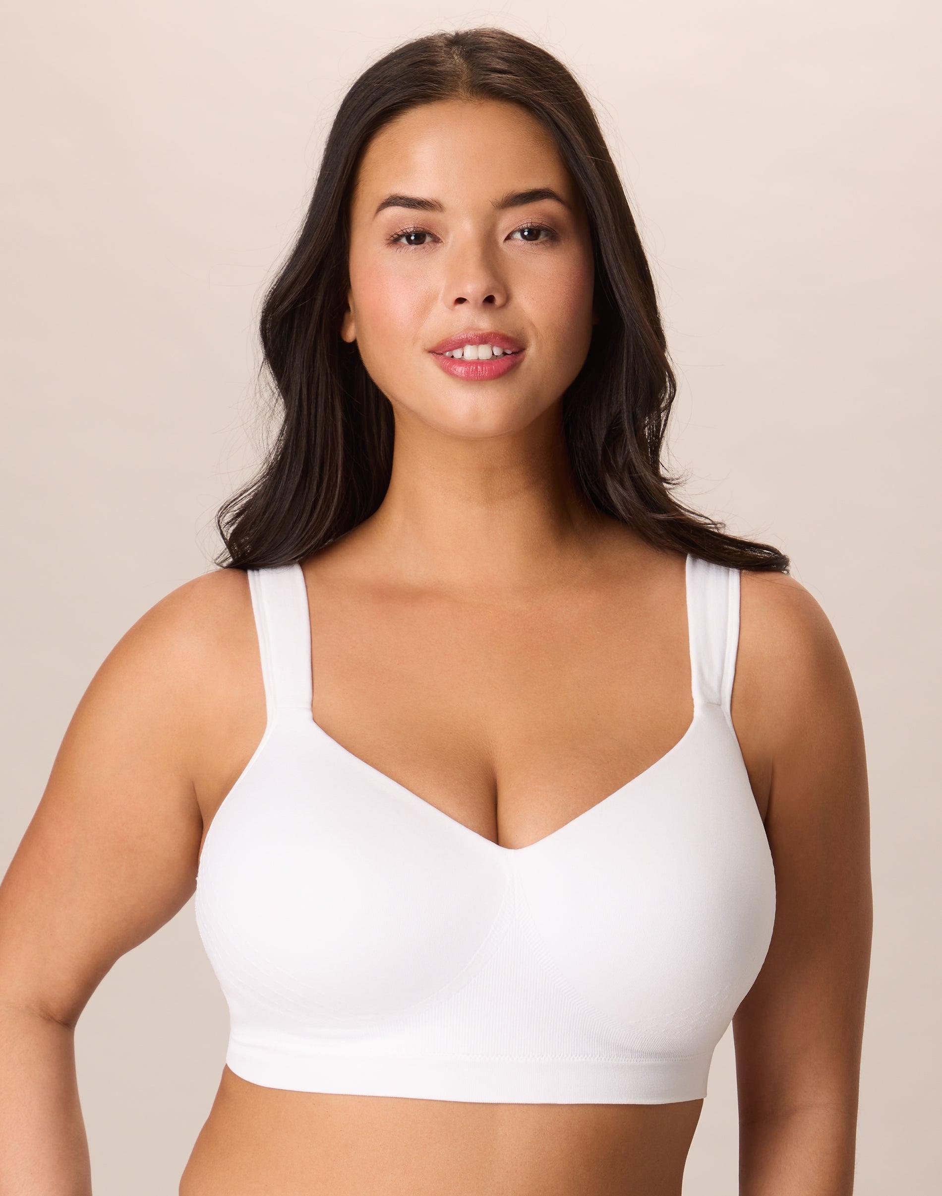 playtex 18 hour ultra-soft support t-shirt wireless bra white 36ddd women's