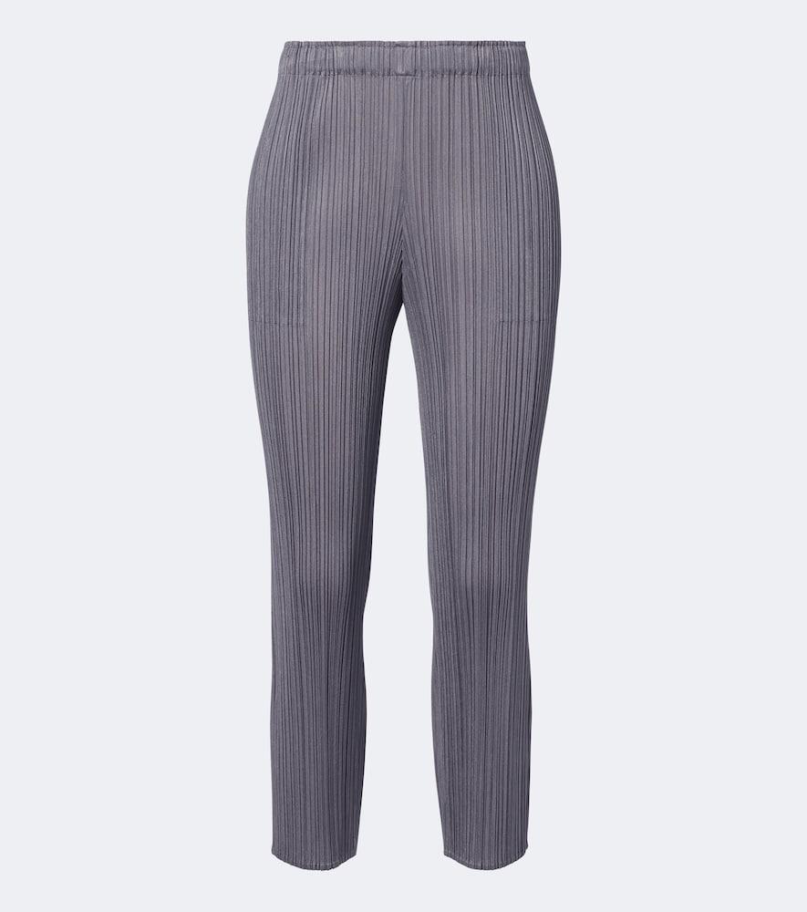 pleats please issey miyake basics cropped pleated slim pants