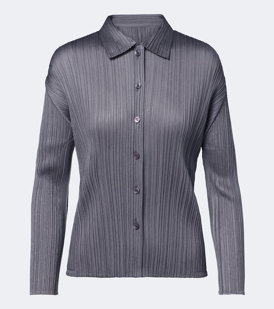 pleats please issey miyake basics pleated shirt