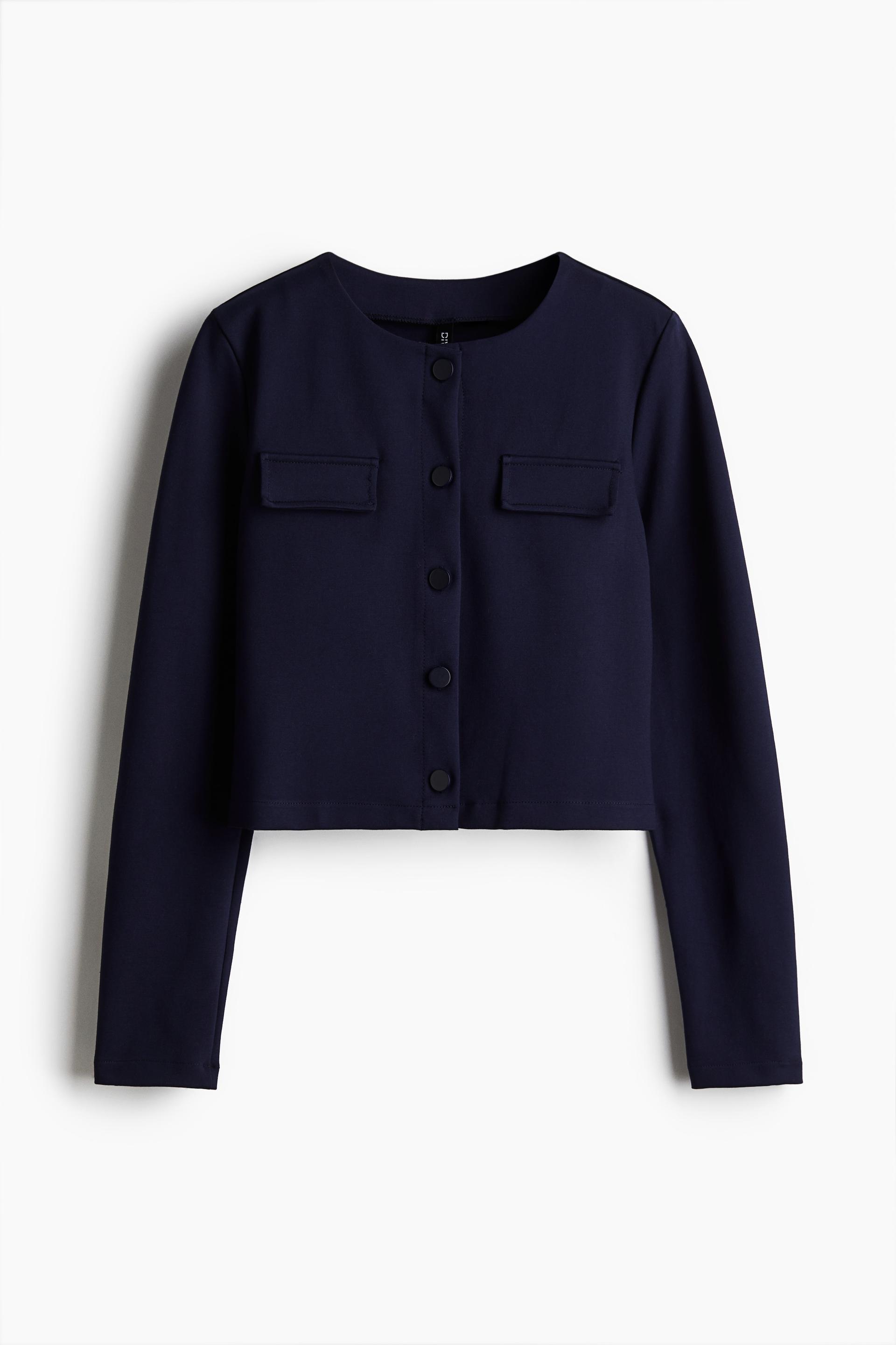 pocket-detail jersey cardigan